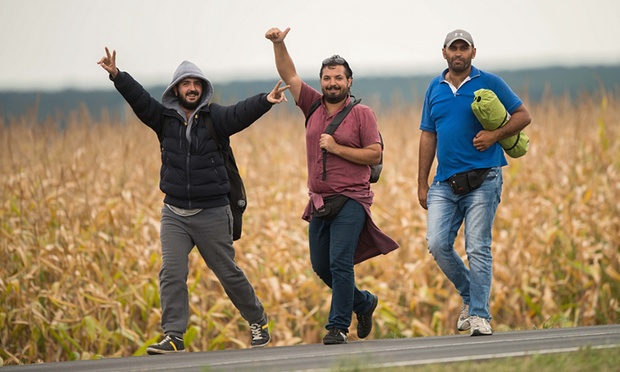 Menekültek a magyat-osztrák határon