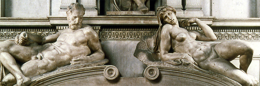 Medici kápolna, Michelangelo, Hajnal és Alkony